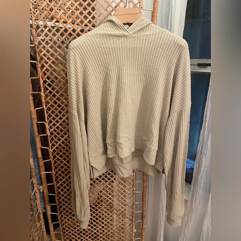 Beige Ribbed Hoodie & Pants